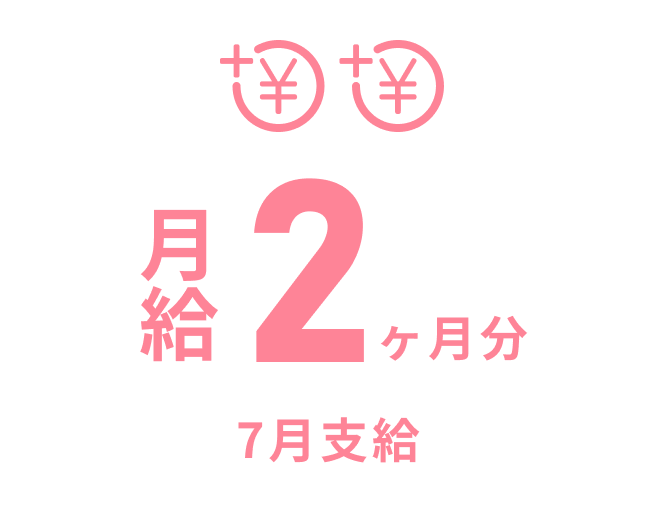 月給2ヶ月分を7月に支給します。