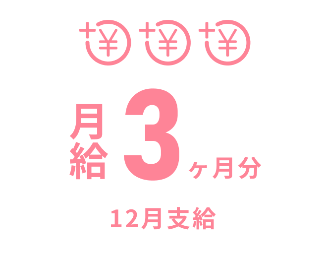 月給3ヶ月分を12月に支給します。