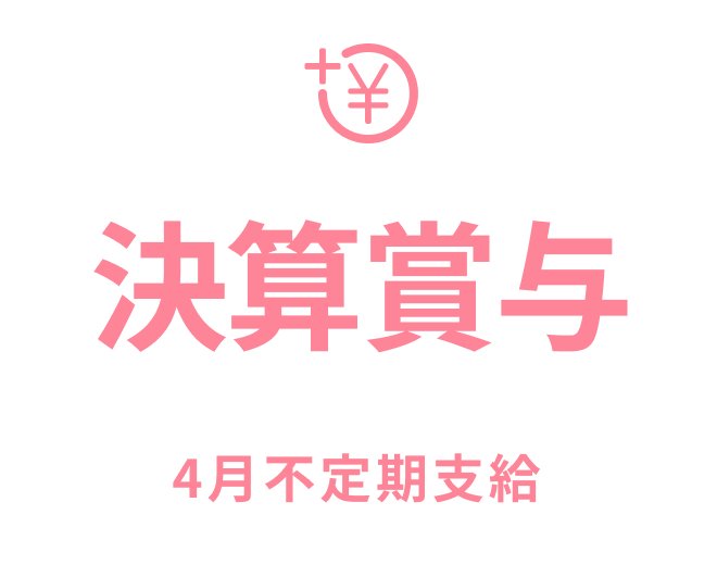 決算賞与を4月の不定期に支給します。